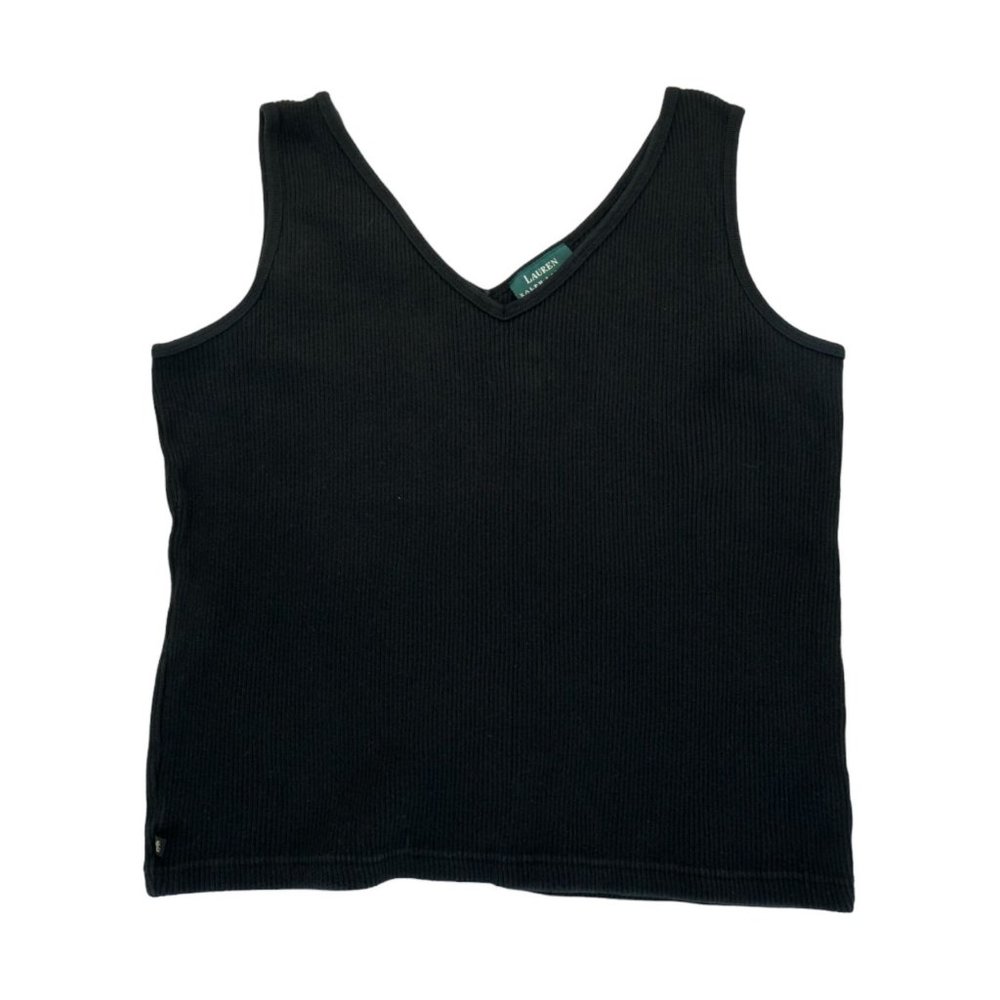 Lauren Ralph Lauren Women's Tank Top Blouse Black Size XL